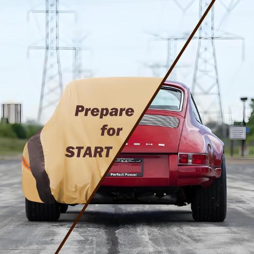 Car Cover Waterproof All Weather Compatible with Toyota Camry Sedan Solara (1996-2024), Outdoor Anti-UV Sun Rain Protection Full Exterior Cover (Camel with Brown)