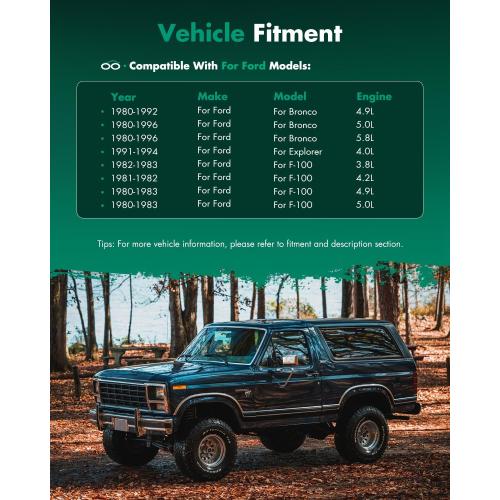 SCITOO Side View Mirrors Fit for 1980-1992 For Ford For F-150 For F-250 For F-350, 1993 1995 For F-150 For F-350,1994 For F-350 Truck Pickup Pair Set Left/Driver Right/Passenger Manual Mirrors