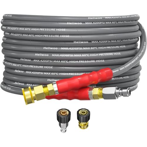 1/4’’ Pressure Washer Hose 25FT, Steel Wire Biaided Hose 4200PSI