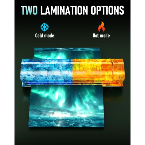 Qfun Laminator Machine 11x17 Cold Thermal Laminator，13 inch Laminating Machine 60s Warm-up with 30 Laminate Sheets，9 in 1 Desktop A3 Lamination Machine with Paper Trimmer for Teacher Home Office