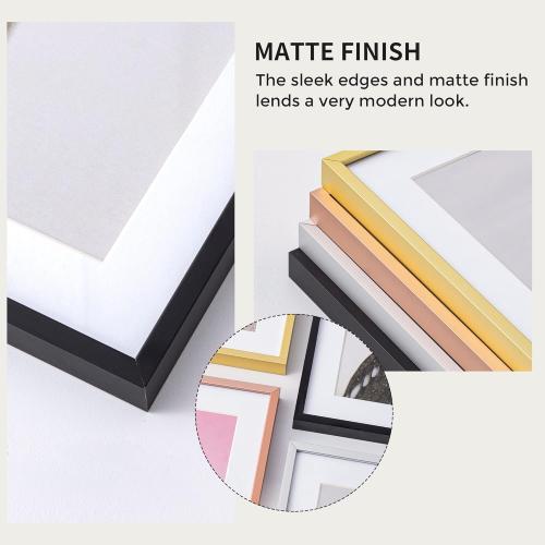 27x40 Metal Picture Frame with 24x36 Mat, Brushed Aluminum Finish, Tempered Glass Front, and Attached Hanging Hardware - Versatile Wall Display Frames for Vertical or Horizontal Orientation(Black,