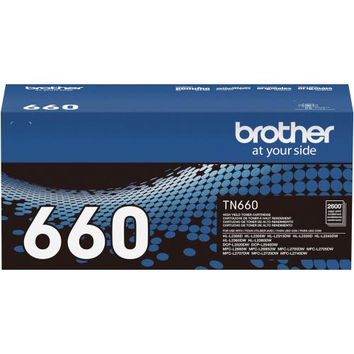 Brother Genuine High Yield Toner Cartridge, TN660, Replacement Black Toner, Page Yield Up to 2,600 Pages, Amazon Dash Replenishment Cartridge, Black, 1 pack