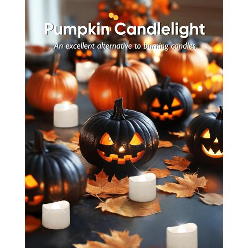 Homemory Cool White Flameless LED Tea Lights Candles, 200 Hour Battery Operated Fake Electric Votive TeaLights for Christmas, DIY Mood Lighting, Party, Holiday, Funeral, Home Decor, 24-Pack