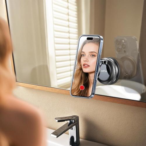 Coolpow【Newest Vacuum Magnetic Phone Holder for Car Phone Holder Mount【Movable Vacuum Suction】Magsafe Car Mount Cell Phone Holders for Your Car Accessories carmount 2.0 for iPhone 17 Pro Max 16 15 14