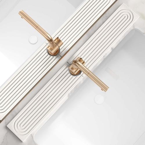 30 Inch Faucet Mat for Kitchen Sink - Instant Dry Sink Protector for Countertop, Extra-Long Diatomaceous Earth Stone Sink Tray Around Faucet for Kitchen Bathroom RVs (Light Grey, 30 x 3.9)