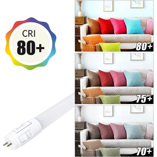 4Ft White 4 Pack 3CCT 4FT LED T8 Type B Light Tube 18W 2200 Lumens, 2700K/4000K/5000K Selectable, Ballast Bypass, Double Ended Connection, Frosted Cover