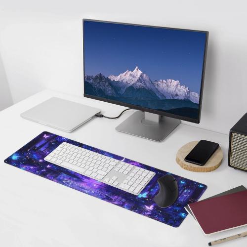 Butterfly Mouse Pad Extended Large Gaming Mouse Pad XL Stitched Edges for Gamer Home Office 31.5 X 11.8 Inch