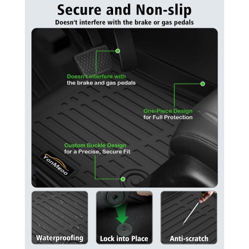 Floor Mats & Cargo the SV/SL/Platinum All Weather TPE Rubber Floor Liners Full Set Automotive Mat for Murano 2025 Accessories, Black