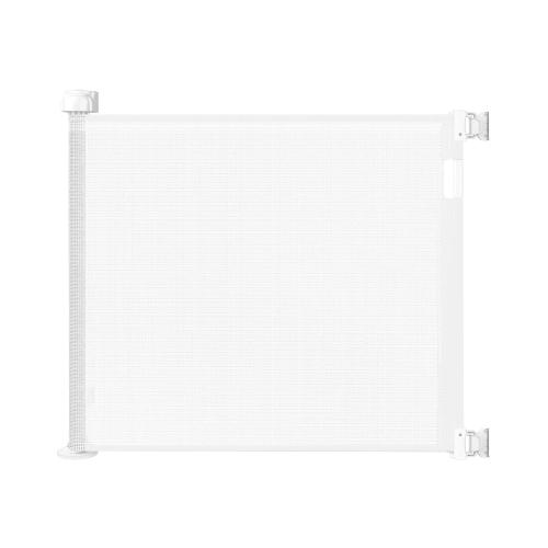Retractable Baby Gate for Doorways and Stairs, Mesh Safety Gate for Pet, Indoor & Outdoor Use, One-Hand Operation, Easy Installation, 34 Tall, Expands to 120 in Wide White