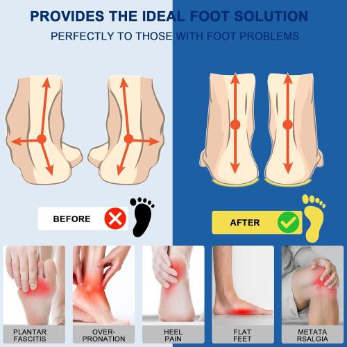 Size medium Plantar Fasciitis Insoles, High Arch Support Shoe Inserts Men Women, Orthotics Gel Running Insoles for Flat Feet - Arch Pain - Pronation - Metatarsalgia Pain Relief Heavy Duty Support(Trim to Fit)