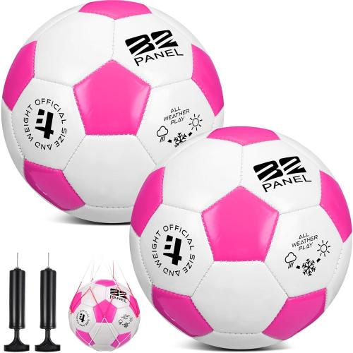 Shappy 2 Pcs Operation Christmas Soccer Balls Bulk with Pump, Mesh Bag Official Size 3 4 5 Indoor Outdoor Colorful Soccer Ball for Practice Game Sport Soft Gift for Child Adult