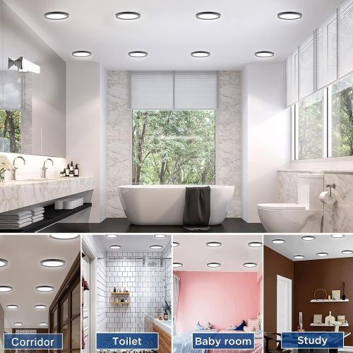 7 Inch Small LED Flush Mount Ceiling Light Dimmable,5000k Daylight Ultra Slim Round Flat Panel Ceiling Light Fixture,Modern Ceiling Lamp for Closet,Kitchen,Bathroom,Hallway(1 Pack)