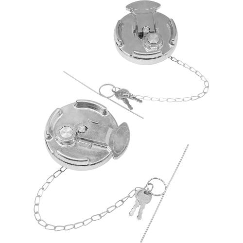 Locking Fuel Cap (2PCS), Compatible with 1972-2017 Peterbilt 330 to 587 Semi Trucks, 4In Lever Style Aluminum Diesel Fuel Tank Cap, with Keys | Replaces# 11-04859-200, 1104859200, 600212 Lock Gas Cap