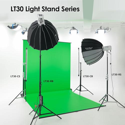 RAUBAY 10ft Light Stand with Air Cushion, Adjustable Heavy Duty Aluminum Photography Light Support with 1/4 & 3/8 Mount, Studio Lighting Tripod for Softbox, Video & Photography, Black (LT30-RB)