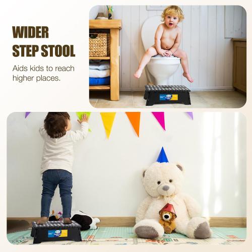 Korpai 5 Folding Step Stool for Adults and Kids 15-Inch Extra Wide Stool Holds Up to 300 lbs,Non-Slip Folding Stools with Handle,Compact Plastic Foldable Step Stool for Bathroom,Kitchen,ect