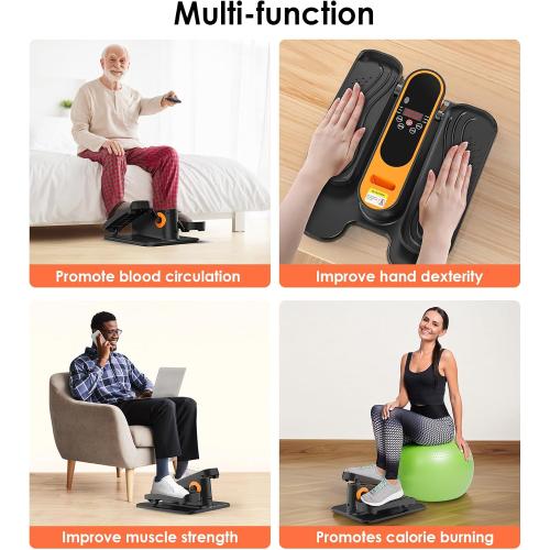 Color Orange 2025 New Under Desk Elliptical Machine,Portable Seated Pedal Exercise Machine for Seniors,Mini Ellipse Leg Exerciser with 12 Adjustable Speeds&Remote Control,Quiet&Compact for Home Office(Orange)