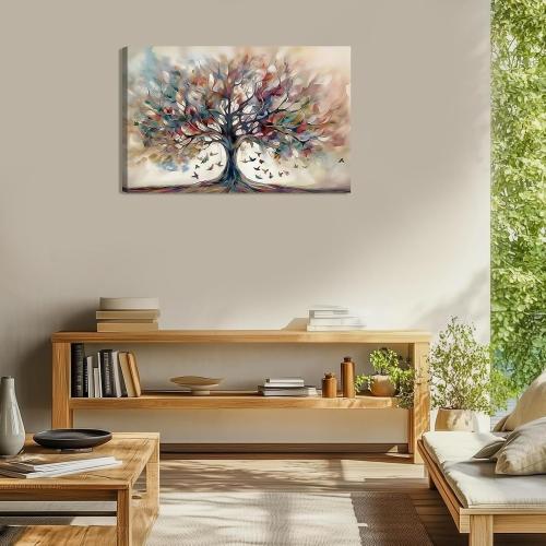 Kyiyhzp Tree of Life Canvas Wall Art plant abstract painting print artwork Modern Ready-to-Hang Decor for Living Room, Bedroom, Dining Room or Home Office, Nature Style Home Wall Decor Large