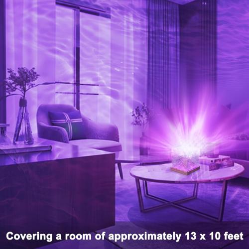 RICHMYC Ocean Wave Projector Light, 16 Colors Gradual Rotating Water Lamp with Remote Control, Beach Decor Sea Themed Northern Lights Projector for Office Bedroom Bar Restaurant(Plug in 4.7in)