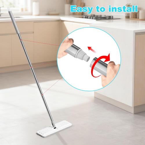 JOYMOOP Mop Handle Extension Rods, for Extending & Replacing Flat Mop, Stainless Steel Mop Handle Rods, Pack of 2 pcs Rods