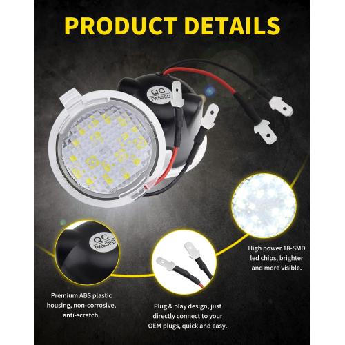LED Side Mirror Puddle Lights Compatible with Ford F150 Explorer Edge Expedition Flex Taurus X Mirror Signal Lamp Indicator Replacement Accessories, Pack of 2