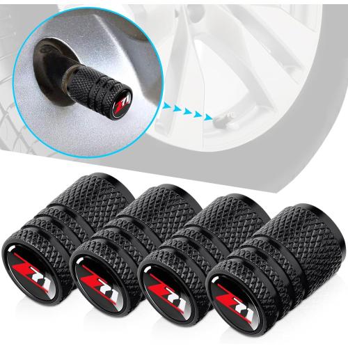Tire Valve Stem Caps for Chevrolet Z71 Metal Car Wheel Air caps Auto Valve Stem Caps Accessories 4 Pcs Black