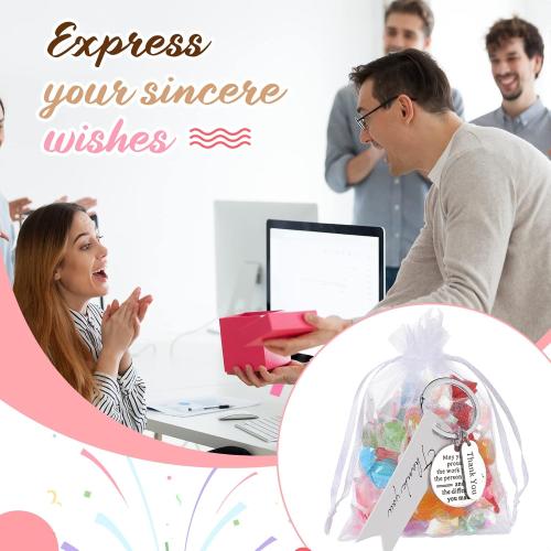 Yinkin 150 Pcs Employee Appreciation Gifts Bulk Thank You Keychains for Coworkers Teams Volunteers Appreciation Keychain