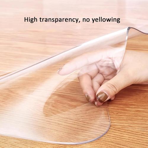 PVC Clear Table Protector,Clear Desk Cover,Rectangular Vinyl Desk Pad,PVC Plastic Table Cover,for Office,Dresser,Night Stand, Computer