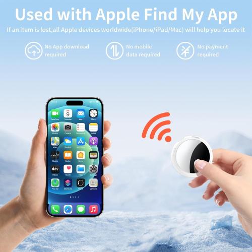 2 Pack Tracker Tags [Apple MFi Certified] Pair with Apple Find My (iOS Only) Bluetooth Air Smart Tags Key Finder Item Locator Waterproof Finder Worldwide Tracking for Pets Wallet Backpack Dogs Luggage
