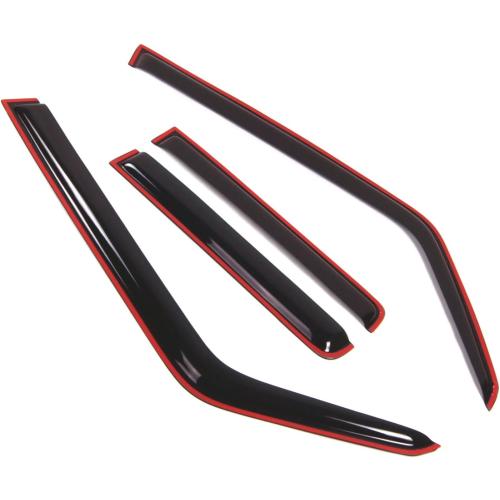 Tuningpros WD2-267i Dark Smoke 4 Pcs Set Window Visor (in-Channel) Deflector Rain Guard Compatible with 2006-2010 Jeep Commander