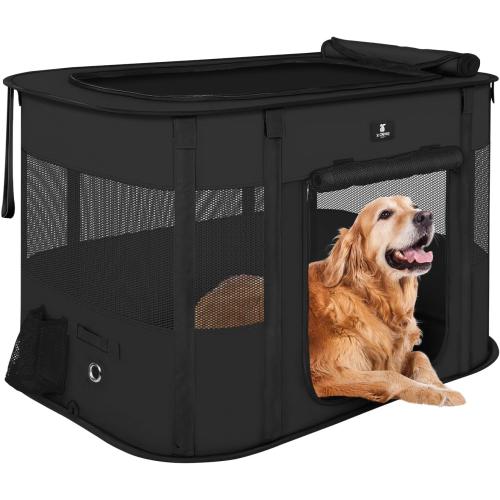 X-ZONE PET Dog Playpen, Puppy Cat Play Pen Portable Foldable Indoor/Outdoor Tent Crate Cage, Portable Pet Crate Small Size Black