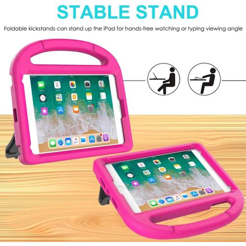 SUPLIK Kids Case for iPad mini 5/4/3/2/1 (7.9), Durable Shockproof Protective Handle Bumper Stand Cover with 2*Screen Protectors for 7.9 inch Apple iPad mini 5th/4th/3rd/2nd/1st Generation, Pink