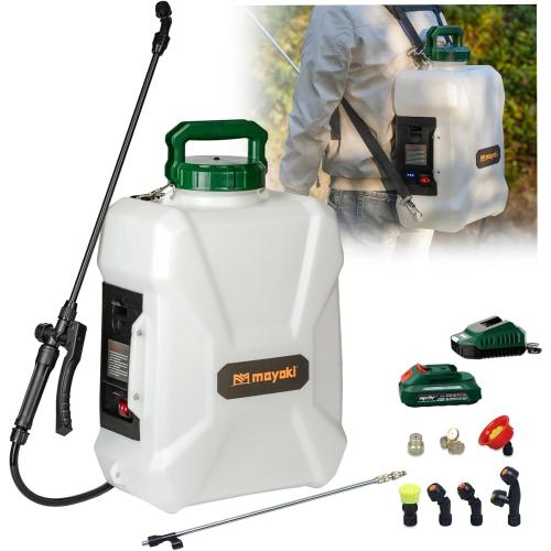 3Gallon Lawn Garden Sprayer Compatible with Makita 18V Battery, Backpack Pump Sprayer w/ 2.0Ah Battery, Translucent Water Tank, Adjustable Pressure, for Spraying Plants, Watering, Weeds, Cleaning