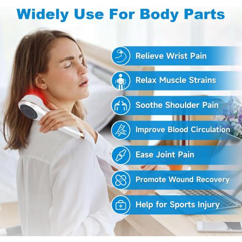 Handheld Cold Therapy Machine for Humans Wrist Shoulder Neck Knee, Infrared Light Therapy Pain Relief Device for Vets, Promote Blood Circulation with Protective Magnetic Cover