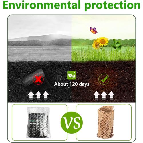 Honeycomb Packing Paper, 12 x 400' Honeycomb Cushioning Wrap Roll for Moving Shipping Packaging Gifts, Recyclable Honeycomb Paper Bubble Paper Wrapping with 20 Fragile Sticker Labels