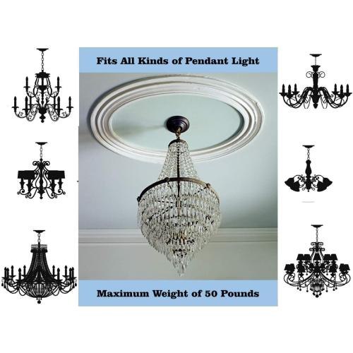 Sangle Soppfy Vingage Canopy Kit and Pendant Light Fixture Chain for Chandelier or Swag Light Fixtures,Maximum Weight of 60 Pounds, 6 feet,Heavy Duty,5 Inches Diameter, Black (Bronze)…