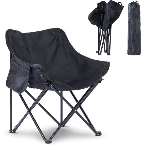 Oversized Portable Sauna Chair, Fast Folding Chair with Carrying Bag for Personal Home Sauna (Black)