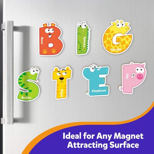 Coogam Magnetic Letters 26Pcs Jumbo ABC Alphabet Colorful Animal Shape Large Uppercase Fridge Magnets Educational Toy Set Learning Spelling Games for Kids 3 4 5 Years Old