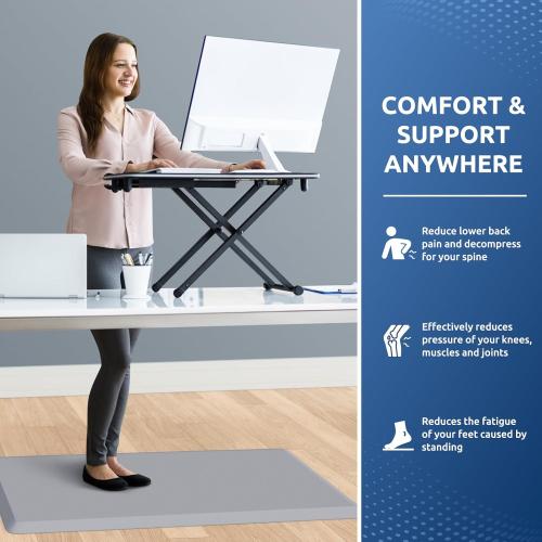 KitchenClouds Kitchen Mat Cushioned Anti Fatigue Rug 22x36 Waterproof, Non Slip, Standing and Comfort Desk/Floor Mats for House Sink Office (Grey,0.8inch)