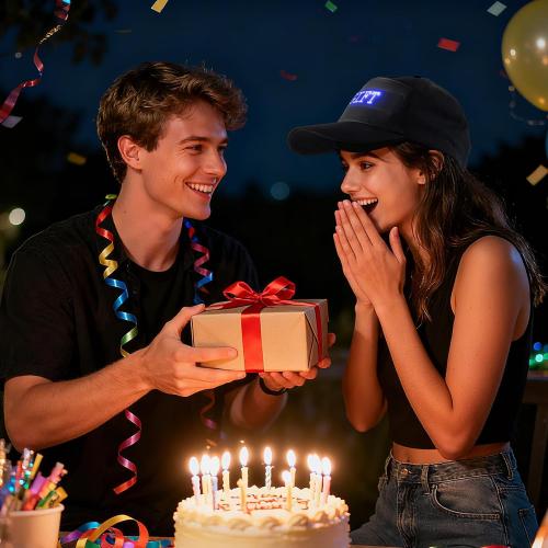 Smart LED Hat,  Screen Baseball Cap for Men Women | EVA Film Display, APP Controlled, USB Rechargeable, , for Party Concert Halloween Christmas Festival