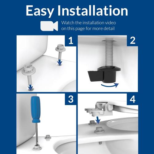 White Bemis 1500EC 390 Lift-Off Wood Elongated Toilet Seat, Cotton White (Pack of 1)