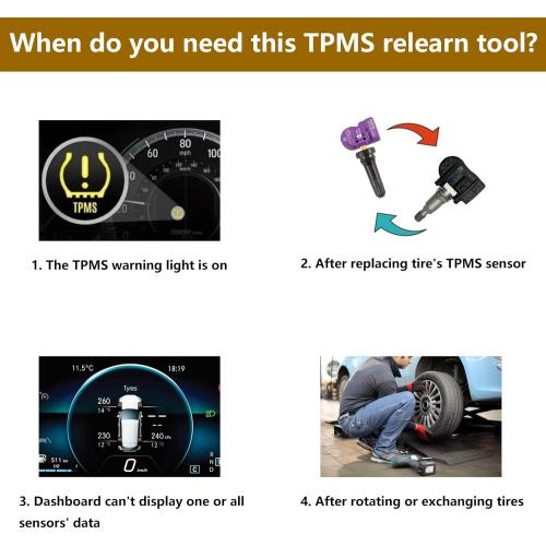 EL-50448 TPMS Relearn Tool with Battery Chevy TPMS Reset Tool for Cadillac GMC Buick GM Tire Pressure Sensor Reset Tool Chevy Tire Pressure Monitoring System Sensor TPMS Programming Tool