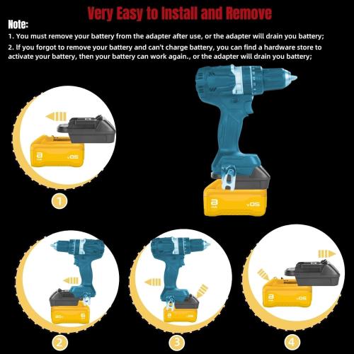 for Milwaukee to for Makita Battery Adapter (for M18 Battery Work for Makita 18V Tool)