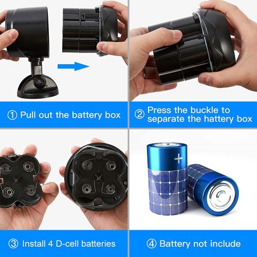 Outdoor Motion Sensor Light Battery Operated, IP65 Waterproof Ultra Bright Motion Sensor Outdoor Lights Head Adjustable with 8W 600 Lumen 6000K 4LEDs for Garage Yard Porch and Patio (1 Pack)