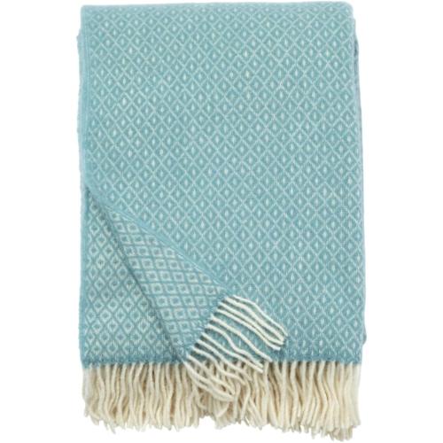 GreaterGood Ukrainian 100% Wool Throw Blanket – Handmade Elegant Cozy Fringed Wool Blanket for Couch, Bed, Sofa & Home Decor, Durable Plaid Herringbone Weave, Fair Trade Artisan Made (Blue, Diamond)