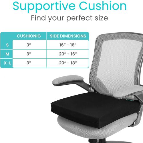Vive Wheelchair Cushion - Gel Seat Pad for Coccyx, Orthopedic Back Support, Sciatica & Tailbone Pain Relief - Waterproof Cover   4 Layer Foam Support and Comfort - for Pressure Sores