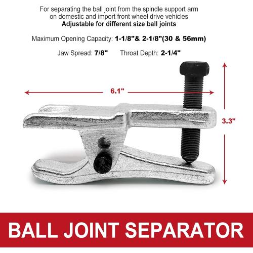 5pcs Front End Service Tool 5-in-1 Ball Joint Separator, Pitman Arm Puller, Tie Rod Set for Service, Splitter Removal Kit