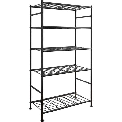 Sakugi Storage Shelves - 5 Tier Shelf Organizer, Heavy Duty Garage Shelving Unit with Leveling Feet, Stable Metal Shelves Organizer for Pantry, Kitchen and Closet, 33.0 W x 12.6 D x 72.0 H, Black