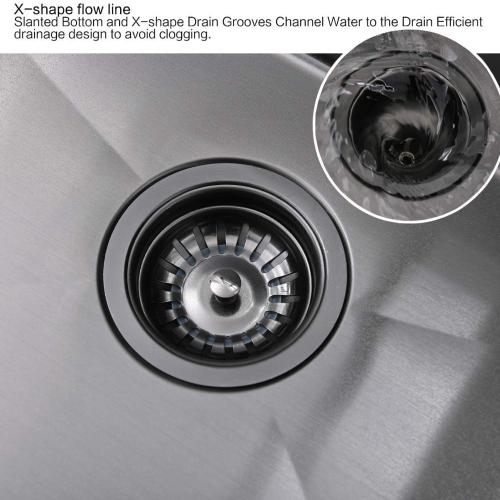 33 Inch Black Drop In Kitchen Sink Workstation - VOKIM 33x22-Inch Drop In Sink Stainless Steel Top Mount 16 Gauge Single Bowl 10'' Deep Handmade Kitchen sink with Cutting Board& Strainer