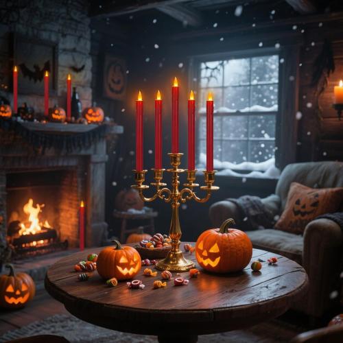 6 Pcs Burgundy Flameless Taper Candles with Remote, 10 White Battery Operated Led Candlesticks with Flickering 3D Flame, Fake Taper Candles for Halloween Anniversaries Dinner Home Décor