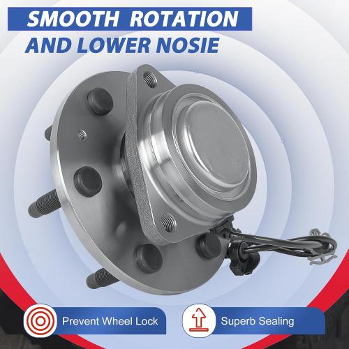 2PCS 515097 (2WD Models Only) Front Wheel Hub Bearing Assembly 6 Lugs w/ABS Compatible for 2007-2013 Sierra 1500/2007-2013 Avalanche/ 2007-2014 Suburban 1500